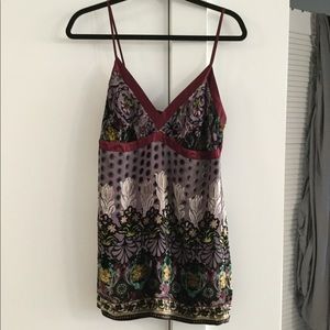 Baby doll tank top with velvet flocking